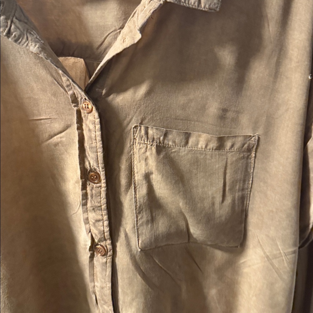Velvet Heart Tan Button Down Shirt - Picture 10 of 10